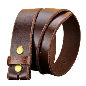 Factory Wholesale Luxury Brown Color cccccc Classic Top Grain Leather Strap Without Buckle