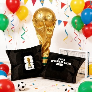 Couverture-coussin carrée noire <span class=keywords><strong>FIFA</strong></span> <span class=keywords><strong>Coupe</strong></span> <span class=keywords><strong>du</strong></span> <span class=keywords><strong>Monde</strong></span> 2026, produit officiel sous licence pour les fans de football, décoration intérieure, cadeau - Product Image 4