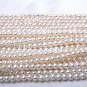 ไข่มุกน้ำจืดคุณภาพสูง ขนาด 5-6 มม. แบบกึ่งสำเร็จรูป สีขาวอมม่วง ผิวเรียบเนียน สะอาด ไร้ตำหนิ - Product Image 1