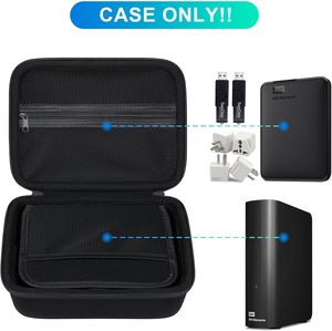 BOVKE étui de disque dur de mode pour WD <span class=keywords><strong>Elements</strong></span>/My Book/Seagate Expansion 3.5 pouces EVA fermeture à glissière étui de transport <span class=keywords><strong>HDD</strong></span> Portable - Product Image 3