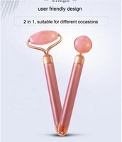 Best-seller - Masseur facial de haute qualité - Rouleau de massage facial vibrant électrique en quartz rose - Pierre de jade
