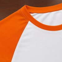 T-shirt unisexe personnalisé 100 % coton respirant à manches courtes raglan, décontracté, couleur contrastante, séchage rapide, anti-plis, col rond