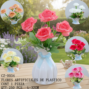 CASAMAX WL CZ-0034 Fiore Artificiale in Plastica - Lunghezza 32 cm - Piante per Decorazione Casa - Product Image 2