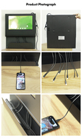Estación de carga de teléfono móvil de 21,5 pulgadas con cargador USB de quiosco de publicidad de shleves de libros para Centro Comercial