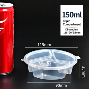 Cup Saus Plastik Sekali Pakai Bebas BPA Dua Kompartemen dengan Tutup 150ml untuk Salad, Minyak Celup, Cabai - Product Image 6