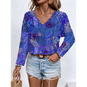 Camicetta da <span class=keywords><strong>Donna</strong></span> a Maniche Lunghe Casual e Comoda, Modello di Tendenza, Vendita Calda - Product Image 3