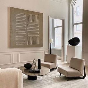 Art mural 3D texturé Wabi-Sabi, peinture à l'huile minimaliste faite à la main, toile encadrée, art mural pour la décoration d'appartements de style scandinave - Product Image 2