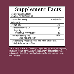 Nhà máy trực tiếp axit <span class=keywords><strong>folic</strong></span> kẽm Gummy bổ sung Vegan cho phụ nữ trước khi sinh hỗ trợ chức năng nhận thức Axit <span class=keywords><strong>Folic</strong></span> Gummies - Product Image 2