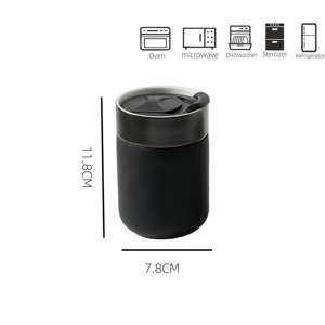 كوب سيراميك محمول سعة 10 أونصات مع غطاء سيليكون واقي، كوب قهوة مخصص للسفر سعة 280 مل، كوب خزفي مطبوع للسيارة - Product Image 6