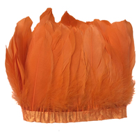 Orange couture tissu ruban plume d'oie frange garniture pour bricolage artisanat vêtements robe Costume chapeau accessoire fête décor à la maison