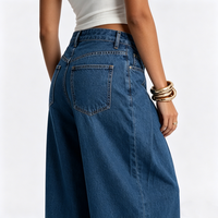 Jeans en denim décontractés amples plissés taille mi-haute style Y2K déchirés pour l'été – Vente en gros de haute qualité