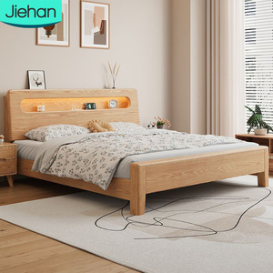 Cama King Size de <span class=keywords><strong>Madera</strong></span> de Lujo con Diseño Simple y Almacenamiento, con Carga USB para Adultos, Precio al por Mayor para Hogar y Hotel - Product Image 1