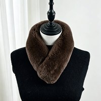 Nouvelle Écharpe en Fourrure Douce et Chaude pour Femmes, Écharpe en Fourrure de Lapin Rex pour l'Hiver
