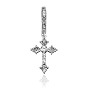 Hip Hop goutte boucles d'oreilles en laiton bijoux Micro pavé croix or argent boucles d'oreilles hommes femmes bijoux pour <span class=keywords><strong>cadeau</strong></span> de fête - Product Image 6
