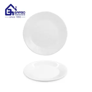 8'' white round cheap ceramic plate for wholesale from factory direct supply and fast delivery time can be customized