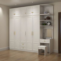 Meubles de chambre à coucher design personnalisé armoire de rangement blanche classique de luxe armoire de placard armoires en bois de style européen