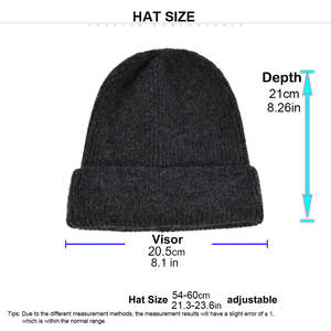 Berretto Invernale di Cashmere a Tinta Unita Lavorato a Maglia con Risvolto di Design e <span class=keywords><strong>Logo</strong></span> Personalizzato - Product Image 2