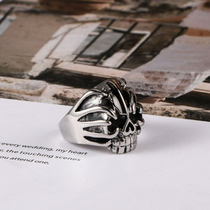 Skull <b>Ring</b> <b>Titanium</b> Steel Men's Punk Jewelry Gift SA443 - Product Image 4