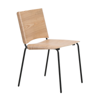 Chaise de salle à manger minimaliste avec assise et dossier en contreplaqué plié plaqué pieds en métal pour salle à manger ou restaurant
