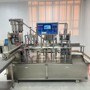 Automatic 4 Nozzle Filling Bag Juice Jam Standup Pouches Capping Machine Premade Squeeze Spout Pouch Doypack Packaging Machines