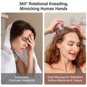 Masseur de tête portable étanche pour le confort et le soulagement, outil de massage du cuir chevelu vibrant pour le corps et les cheveux - Product Image 5