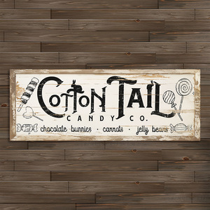 In stock American retro style Easter party wooden rectangular hanging sign creative decorative wall hanging doorplate - Product Image 1