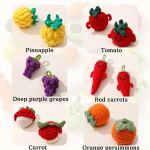 Kaiyue tricoté à la main Crochet nourriture fruits légumes poupée jouets porte-clés concombre avocat tricot Crochet poupée Amigurumi fil jouets - Product Image 4