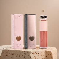 Brillant à Lèvres Rose en Forme de Coeur avec Logo Personnalisé Marque Privée Maquillage Étanche Brillant à Lèvres Vente Chaude Rouge à Lèvres Mat Liquide
