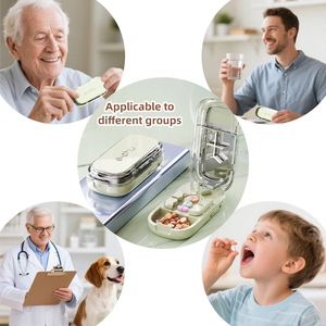 Cortador de Pastillas Ajustable, Novedad al por Mayor, con Caja de Almacenamiento Portátil, Organizador Antipolvo con Divisores para Tabletas y Medicamentos, Triturador - Product Image 4