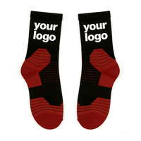 Chaussettes de compression mi-mollet pour hommes et jeunes, avec lettres personnalisables, pour entraînement quotidien, en coton respirant, protection anti-ampoules