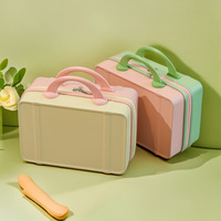 Valise de toilette personnalisable en ABS de 14 pouces, mini valise compacte et légère avec serrure, coffret cadeau