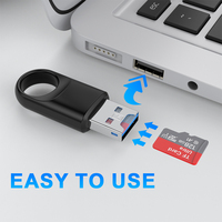Pembaca Kartu T-Flash Mini Portabel USB 3.0 Kecepatan Tinggi dengan Tutup Adapter Pembaca Kartu Memori untuk Kartu TF