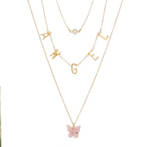 Collier papillon couches pour filles, chaîne de bijoux bon marché, vente en gros, nouvelle mode - Product Image 1