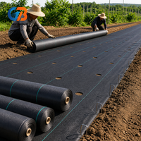 Rouleau de tissu anti-mauvaises herbes tissé perméable, couverture de sol noire pour le contrôle des adventices dans les fermes, jardins, vergers et aménagements paysagers