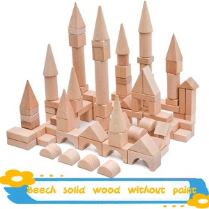 100 pièces de blocs de construction <span class=keywords><strong>en</strong></span> <span class=keywords><strong>bois</strong></span> de hêtre, châteaux <span class=keywords><strong>en</strong></span> <span class=keywords><strong>bois</strong></span> - Product Image 3
