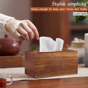 Wooden Tissue Box Solid Wood Modern Design Free <b>Standing</b> Bathroom Household Use - Product Image 3