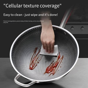 <span class=keywords><strong>Wok</strong></span> de Aço Inoxidável Dupla Face com Revestimento Antiaderente de Tela Inteira e Fundo Composto Compatível com Indução - Product Image 4