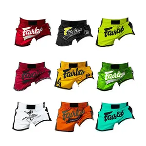 Custom logo gym running muay thai shorts chenille embroidery polyester sports thailand martial arts wear boxing shorts