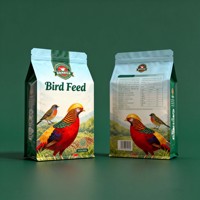 Sachets à fond plat personnalisés imprimés de qualité alimentaire à haute barrière pour friandises pour animaux de compagnie, emballage anti-humidité pour sachets de graines pour oiseaux