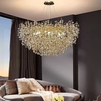 Lustre moderne en cristal doré à hauteur réglable, luminaire suspendu de luxe pour hôtel, salon, restaurant, décoration