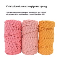 Tali Makrame 4mm Warna-warni dari Katun Core-Spun, Tali Dekoratif, Tali Serut DIY, Benang Katun Kepang Buatan Tangan untuk Penggunaan Pakaian