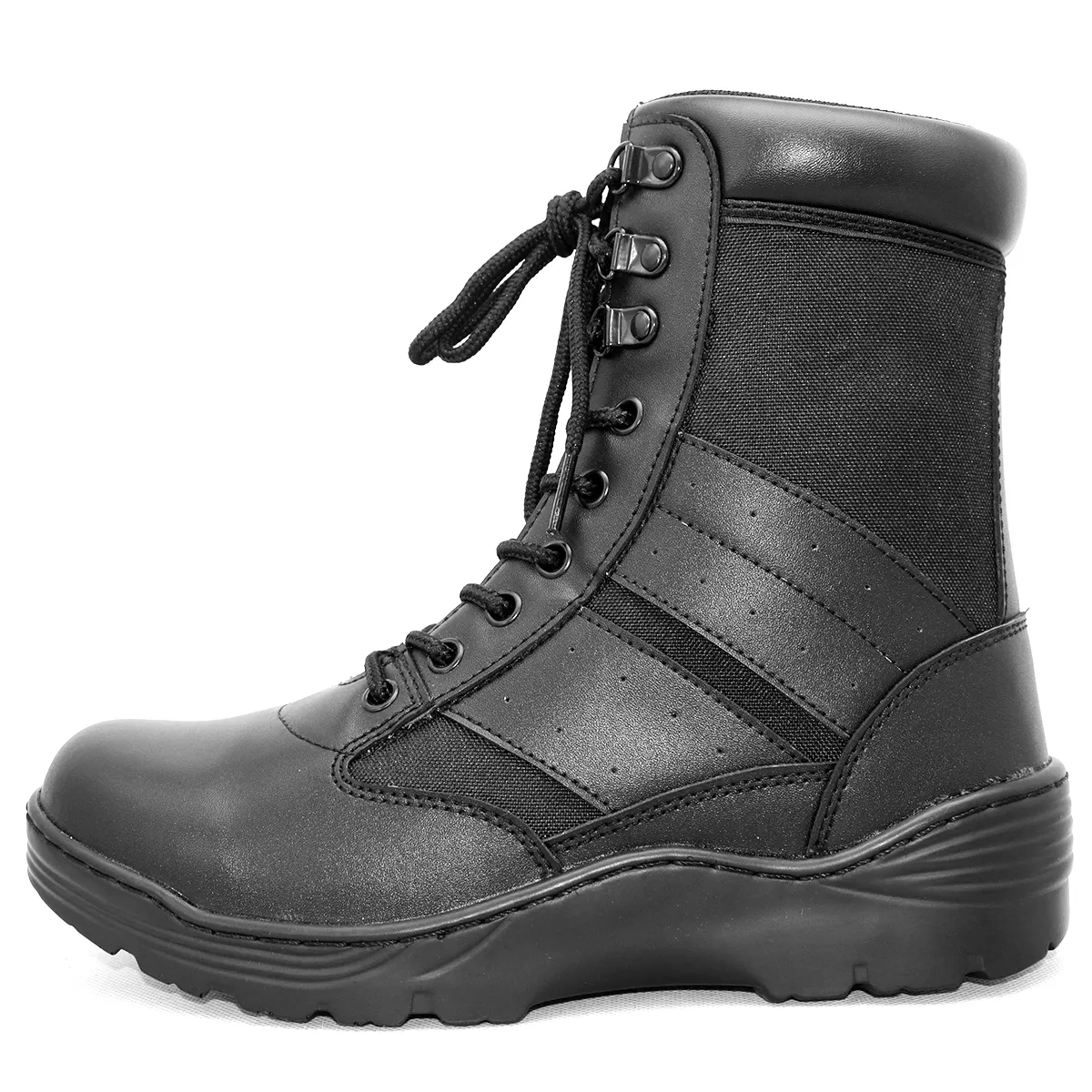Botas de combate para homens, venda quente de sapatos de segurança inverno em relevo, indústria de couro, calçados de trabalho para combate