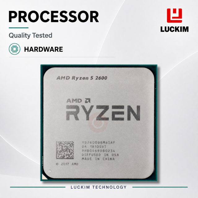 R5-2600 6-Core 12-Thread Desktop CPU Processor 3.4-3.9GHz 16MB Cache AM4 65W