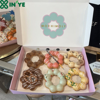 Boîte à emporter pour beignets mochi avec logo personnalisé coloré