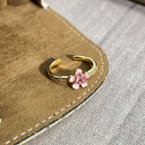 Chinese-style Enamel Flowers Open Adjust <b>Ring</b> Ethnic-style Embossed Flower <b>Ring</b> Luxury <b>Adjustable</b> Openwork Trendy <b>Ring</b> - Product Image 6