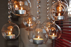 Cadena de Cuentas Octogonales de Cristal Transparente con Bolas de Cristal Colgantes para Decoración de Bodas MH-12621 - Product Image 3