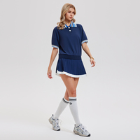 Ensemble de vêtements de golf et de pickleball respirants pour femmes, séchage rapide, ensemble de polos de fitness pour la salle de sport, ensemble 2 en 1 avec mini-jupe de yoga et de tennis