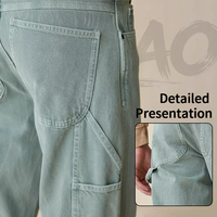 Celana Cargo Pria Vintage Hudao Custom, Bahan Katun Twill, Banyak Kantong, Model Longgar, Streetwear, Celana Kerja