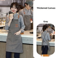 Tablier de travail en coton 100% de haute qualité, personnalisé, bleu Delft, pour serveuses, vente en gros, fabricants de tabliers de chef