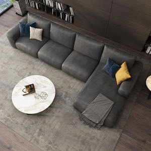 أثاث المنزل الحديث الأوروبي خشبي النسيج أريكة غرفة المعيشة الاقسام طقم أريكة - Product Image 5